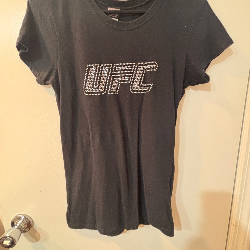 Black & Rhinestone UFC T-Shirt